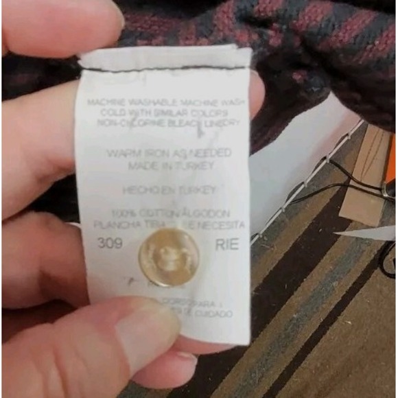 Vintage Duck Head‎ Cotton Collared Long Sleeve Burgundy and Black Sweater size L - Picture 5 of 8